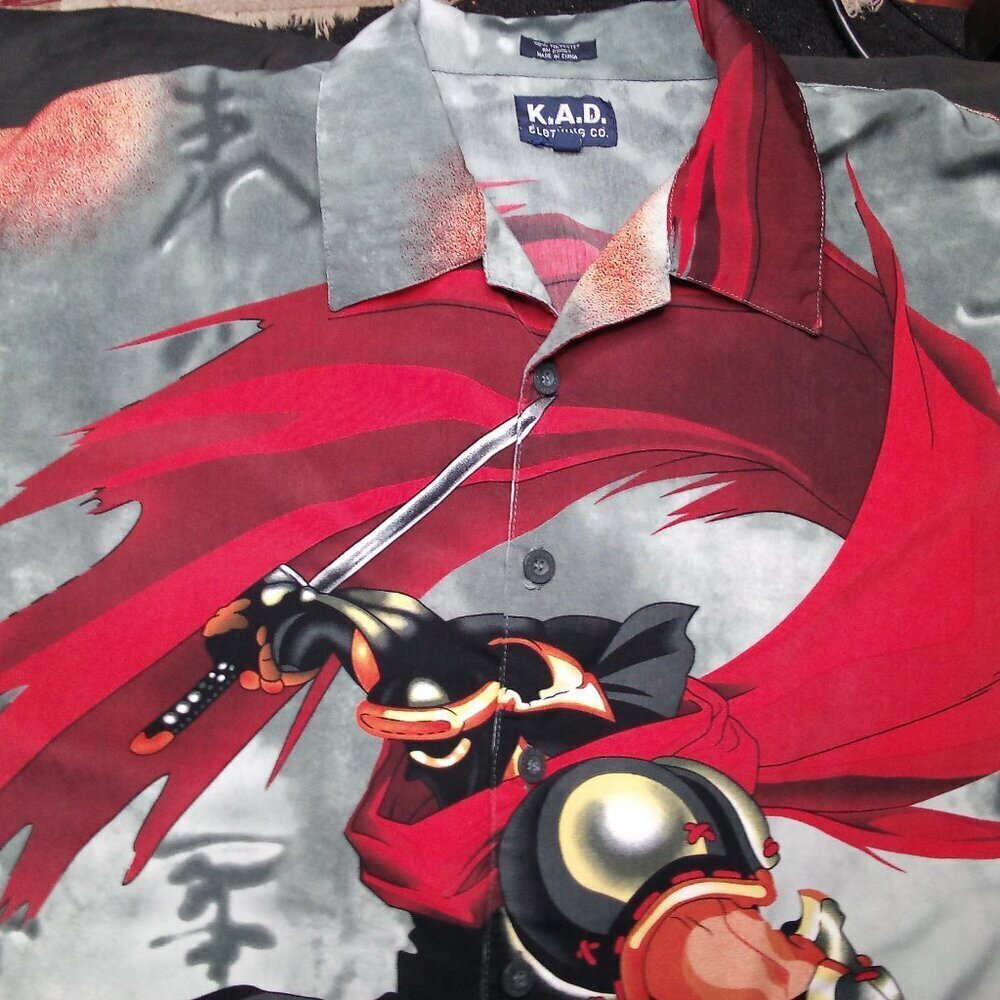 Vintage Y2K Clench Ninja Anime Manga Button Shirt